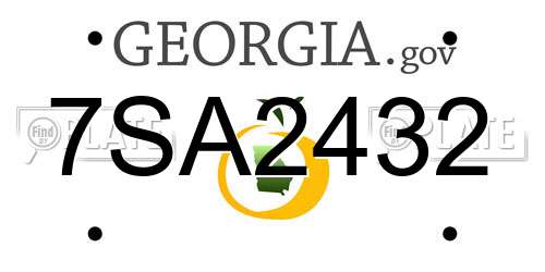 7SA2432 Georgia License Plate