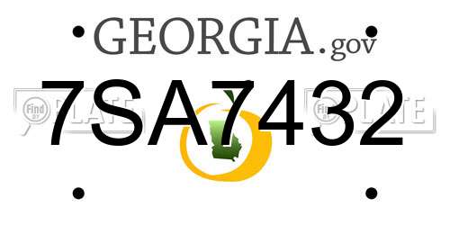 7SA7432 Georgia License Plate
