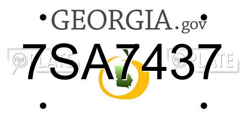 7SA7437 Georgia License Plate