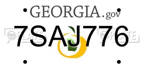 7SAJ776 Georgia License Plate