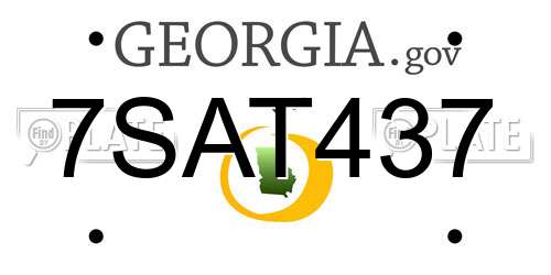7SAT437 Georgia License Plate