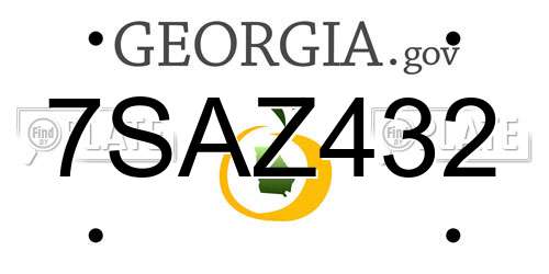 7SAZ432 Georgia License Plate