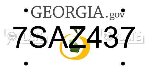 7SAZ437 Georgia License Plate