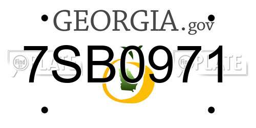 7SB0971 Georgia License Plate