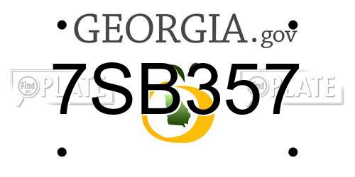 7SB357 Georgia License Plate