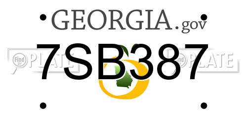 7SB387 Georgia License Plate