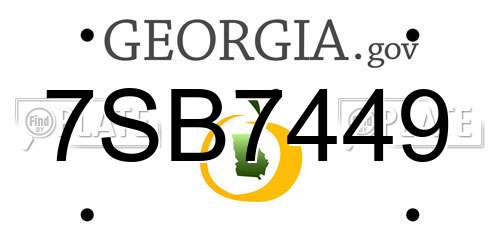 7SB7449 Georgia License Plate