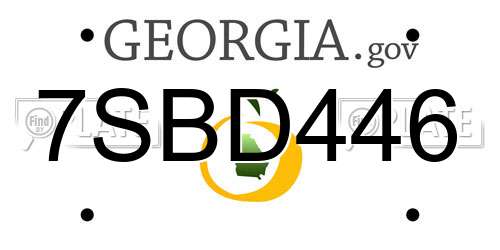 7SBD446 Georgia License Plate