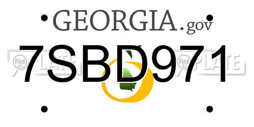 7SBD971 Georgia License Plate