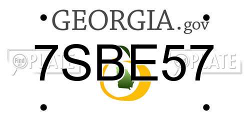 7SBE57 Georgia License Plate