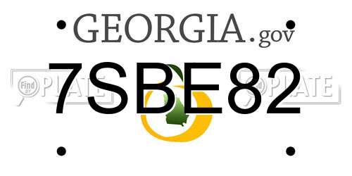 7SBE82 Georgia License Plate