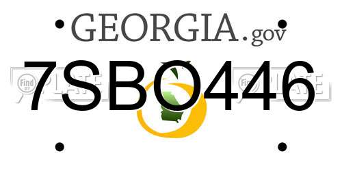 7SBO446 Georgia License Plate