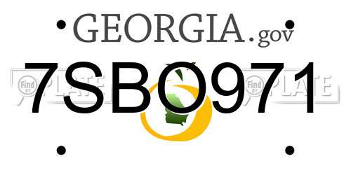 7SBO971 Georgia License Plate