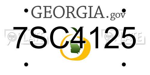 7SC4125 Georgia License Plate