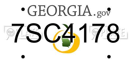 7SC4178 Georgia License Plate