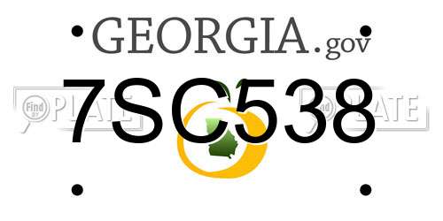 7SC538 Georgia License Plate