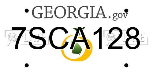 7SCA128 Georgia License Plate