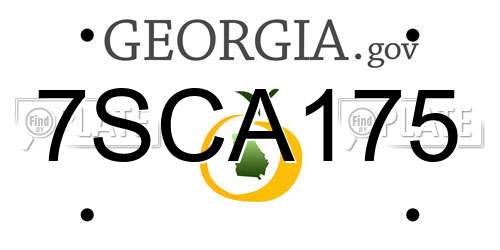 7SCA175 Georgia License Plate