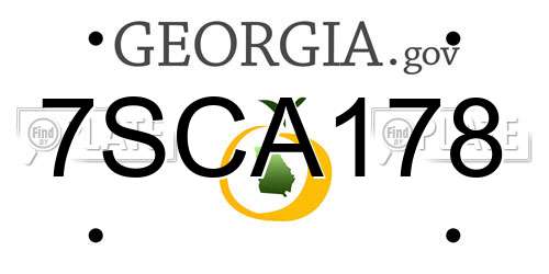 7SCA178 Georgia License Plate