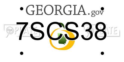 7SCS38 Georgia License Plate