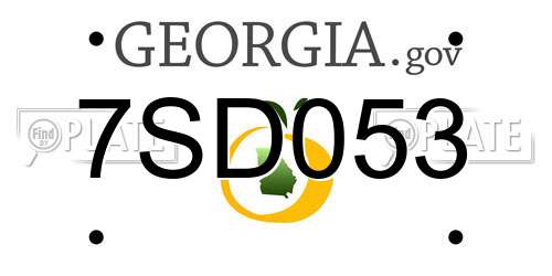 7SD053 Georgia License Plate