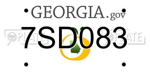 7SD083 Georgia License Plate