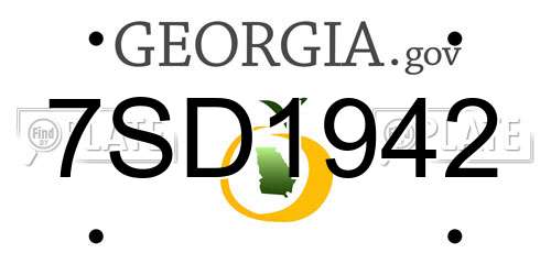 7SD1942 Georgia License Plate