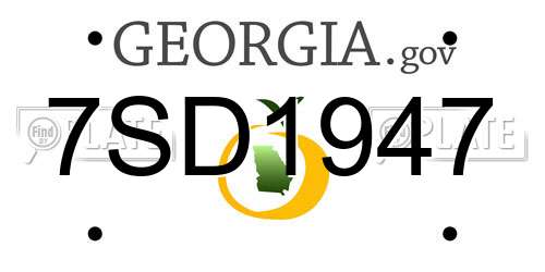 7SD1947 Georgia License Plate