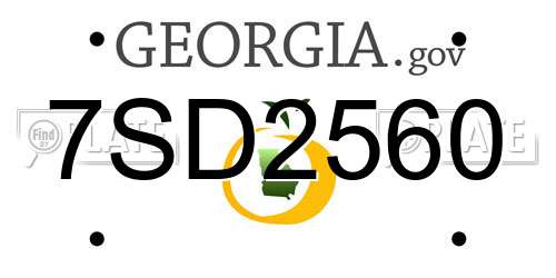 7SD2560 Georgia License Plate