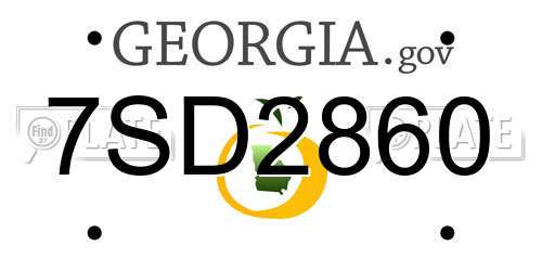 7SD2860 Georgia License Plate