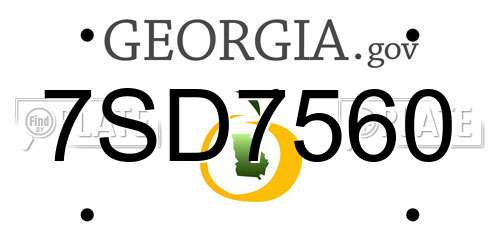 7SD7560 Georgia License Plate