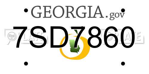 7SD7860 Georgia License Plate