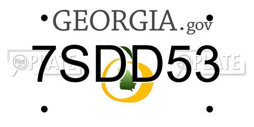 7SDD53 Georgia License Plate