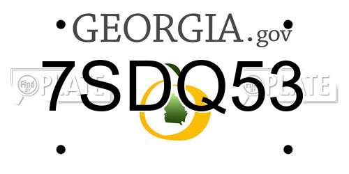7SDQ53 Georgia License Plate