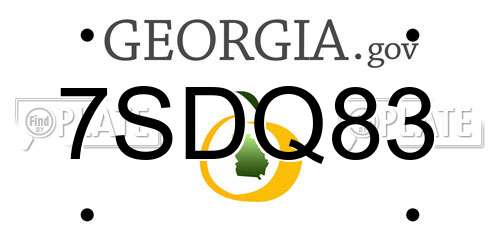 7SDQ83 Georgia License Plate