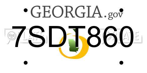 7SDT860 Georgia License Plate