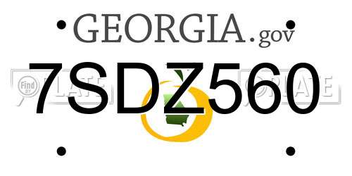 7SDZ560 Georgia License Plate