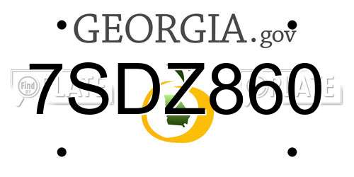 7SDZ860 Georgia License Plate