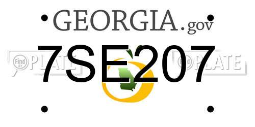 7SE207 Georgia License Plate