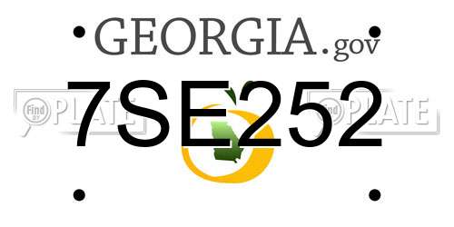 7SE252 Georgia License Plate