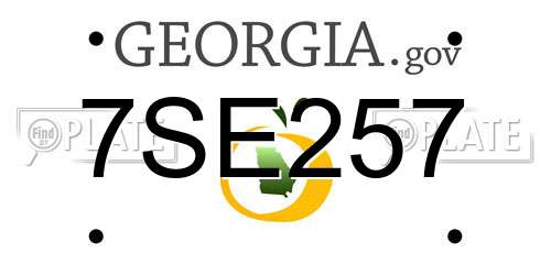 7SE257 Georgia License Plate