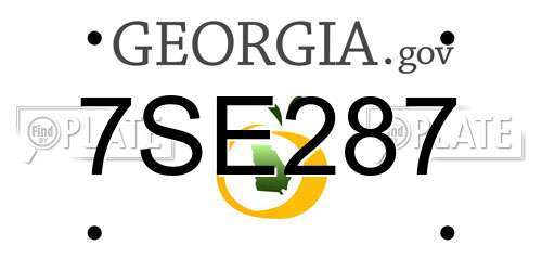 7SE287 Georgia License Plate