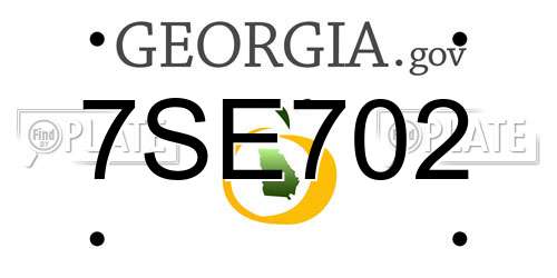7SE702 Georgia License Plate