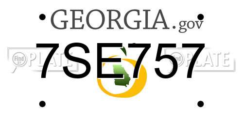 7SE757 Georgia License Plate