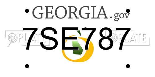 7SE787 Georgia License Plate