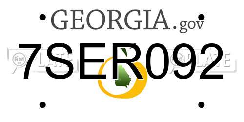 7SER092 Georgia License Plate