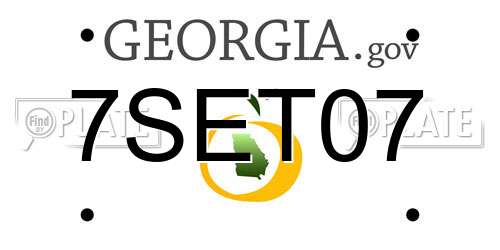 7SET07 Georgia License Plate