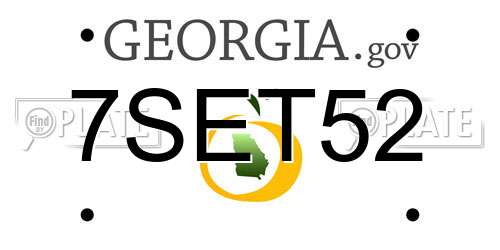 7SET52 Georgia License Plate