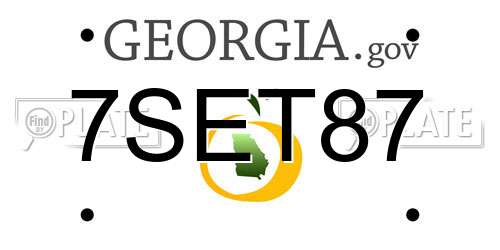 7SET87 Georgia License Plate