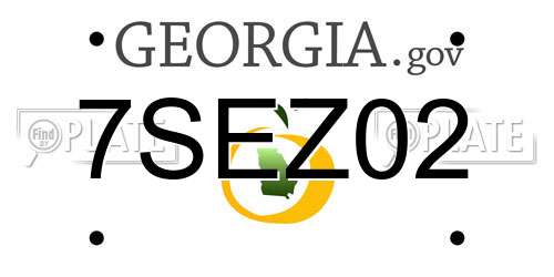 7SEZ02 Georgia License Plate